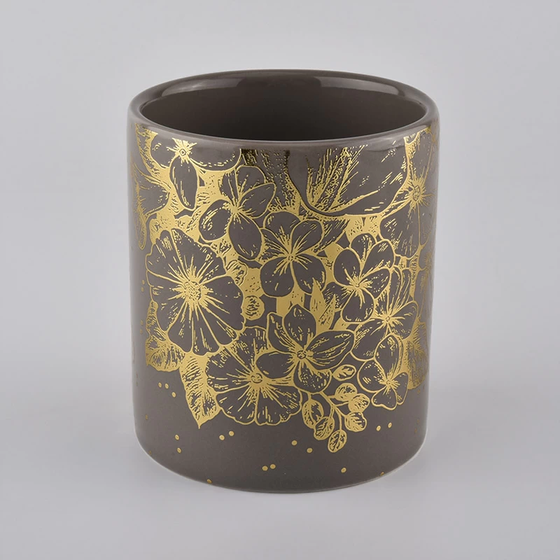 Suppliers Custom logo luxury ceramic candle vessel jar 