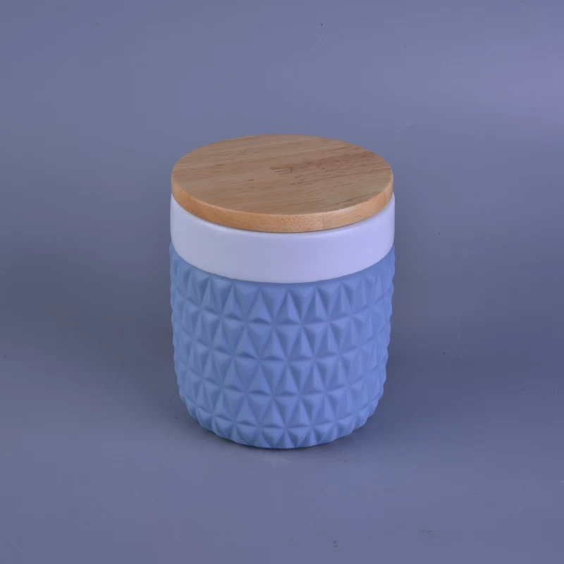Ceramic Candle Jar With Airtight Wood Lid