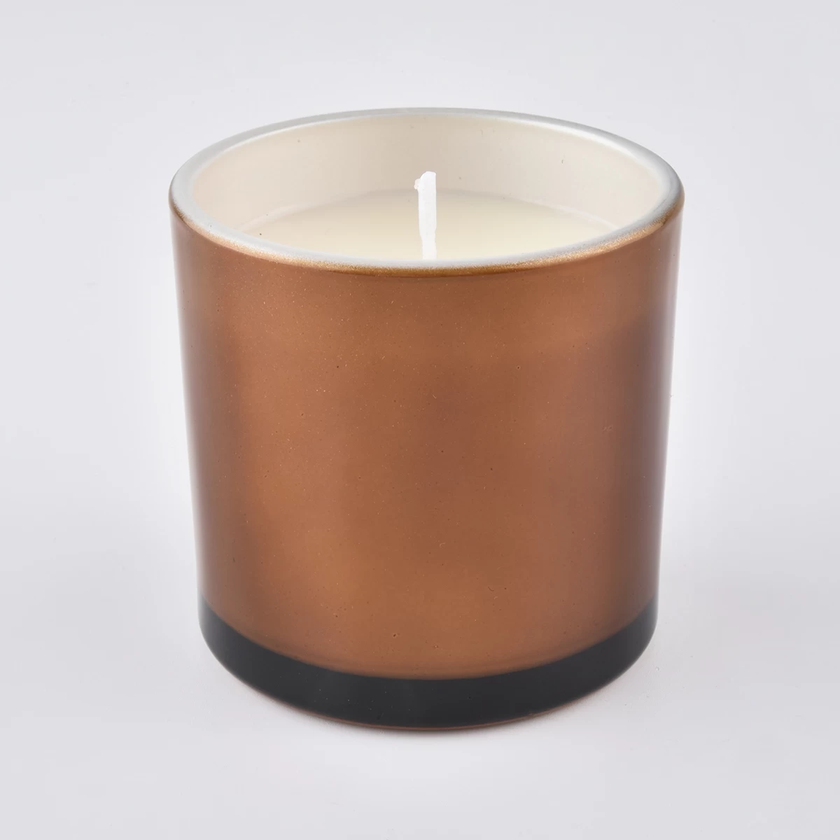 Amber Decorative Cylinder Glass Candle Jars Wholesaler