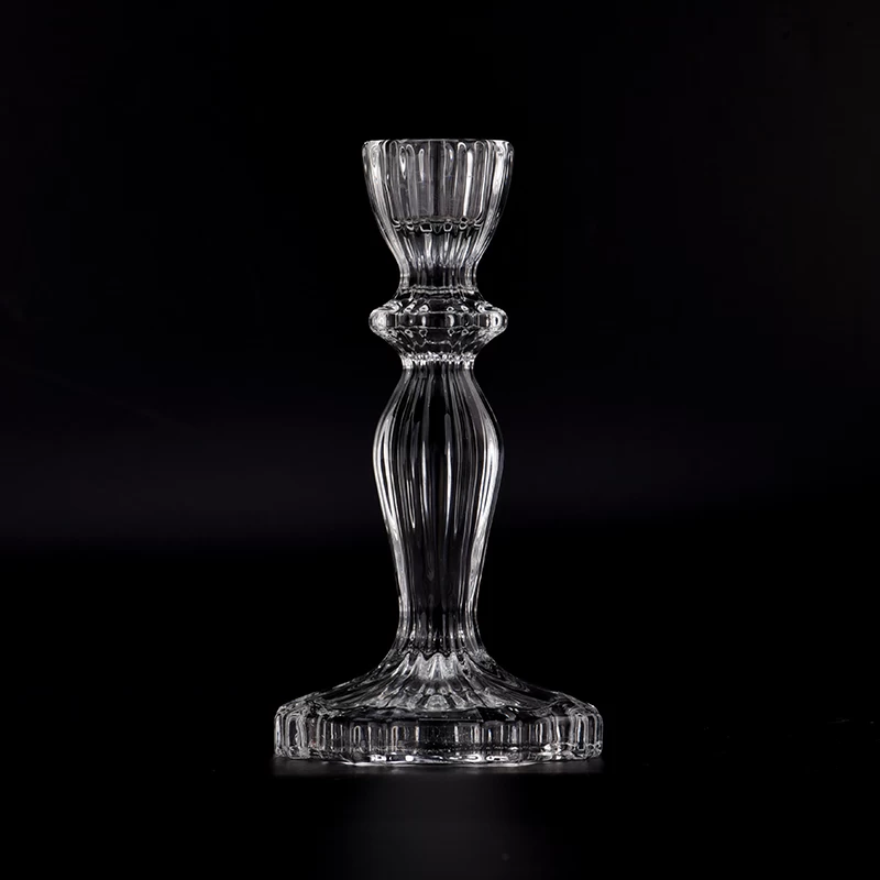 Hot cheap clear tall glass candlestick wholesale