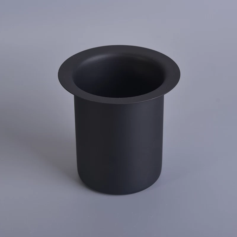 Matte black stainless metal candle holder for decoration
