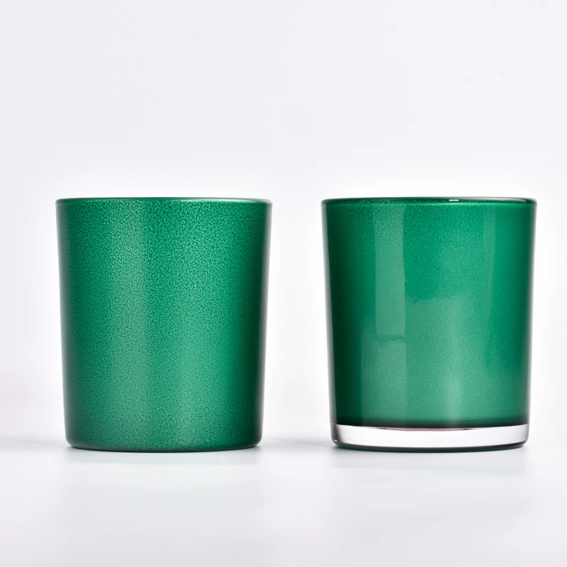 New 14oz green glass candle holder for home decor wholesale