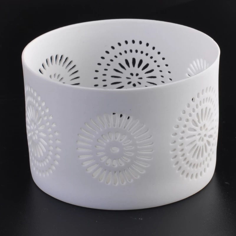 Elegant White Wedding Tealight Ceramic Candle Holder/Jar