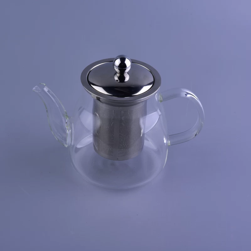 Customized pyrex glass teapot with stainless steel infuser