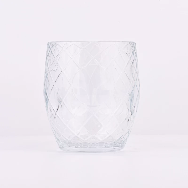 Popular large capacity glass candle jars clear candle vessels wholesale