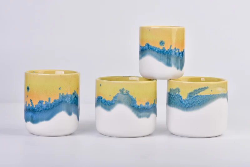 8oz ceramic candle holder colorful effecting jars wholesale