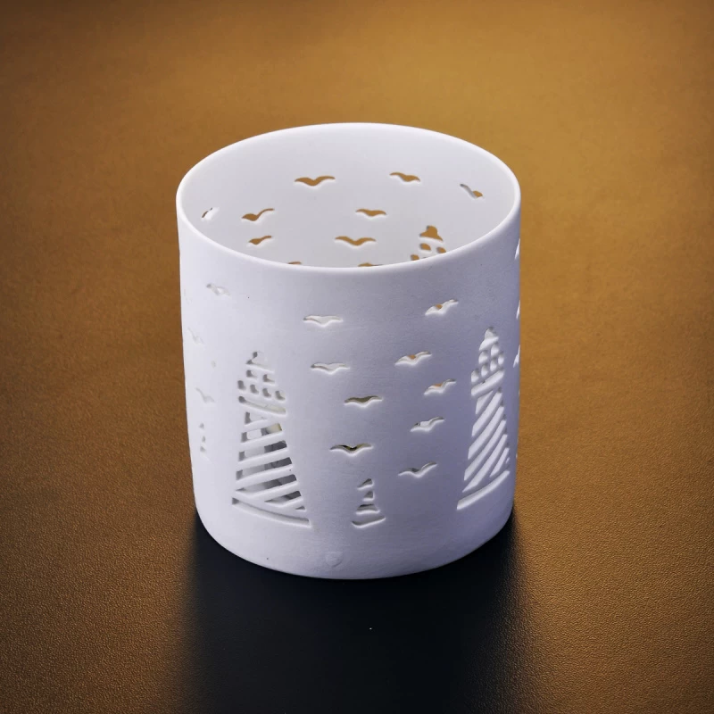 high white candle holder