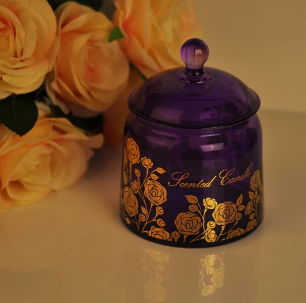 shiny gold glass candle jars with lids