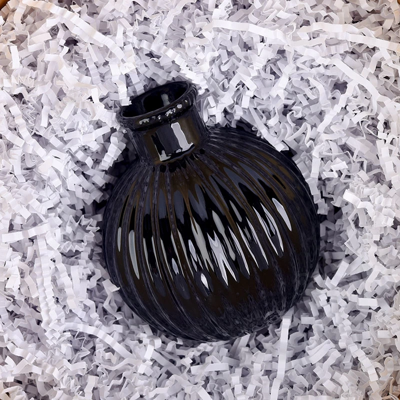 8oz Black Glazed ceramic diffuser bottles