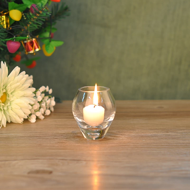 home decoration clear glass candle holder