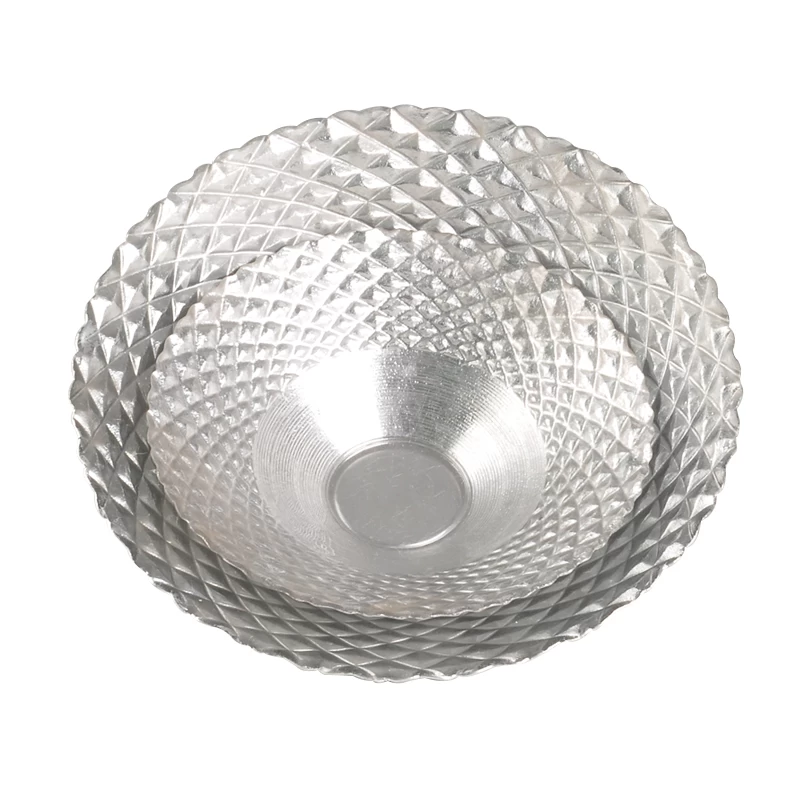 Silver colour diamond shape flat dish glass plate