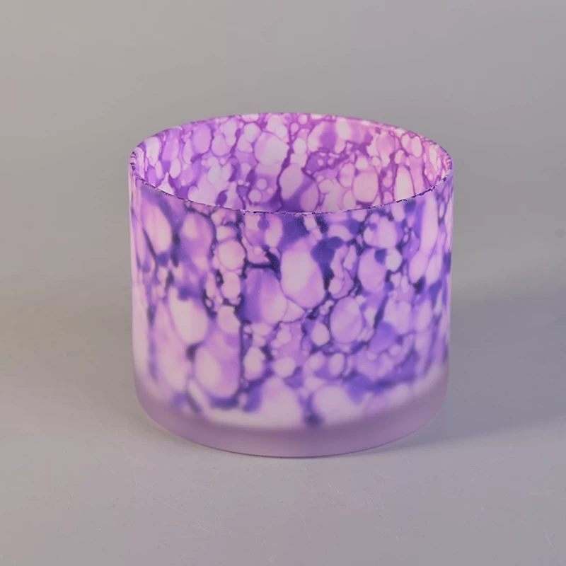 Purple bubbles effect pretty glass candle vessel