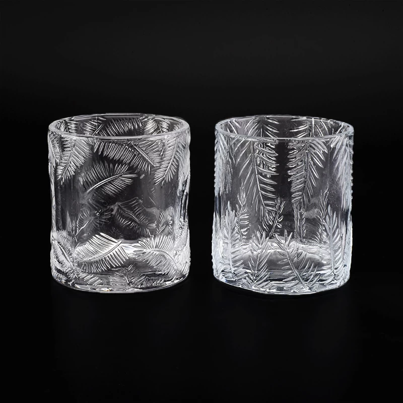 High end crystal clear glass candle jar 8oz