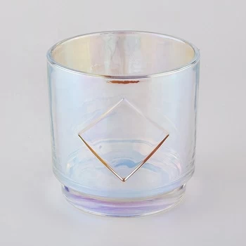 Iridescent Glass Candle Jars