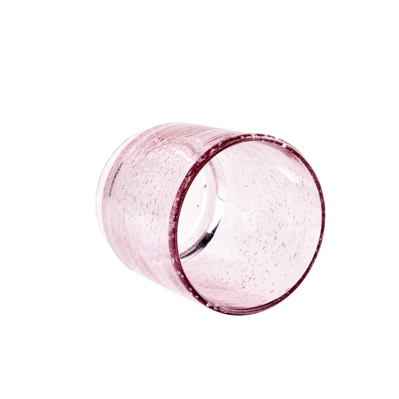 Wholesale transparent color glass candle jars with raindrop effect 