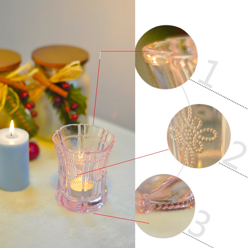 colored candle holder glass