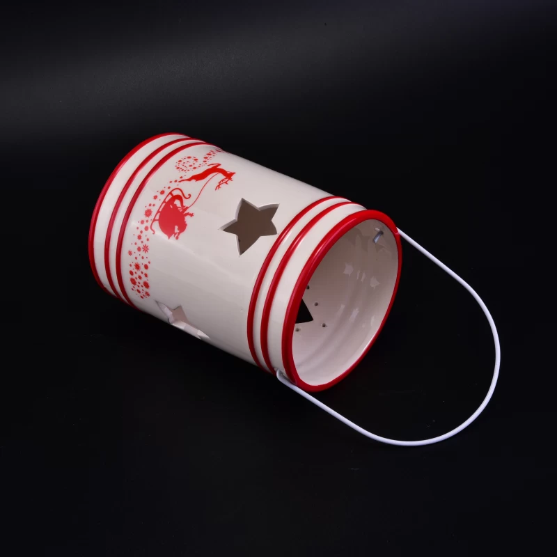 Custom Christmas Decorative Gift Tea light Ceramic Candle Holder 