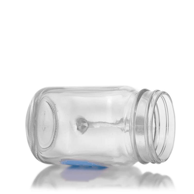 Glass juice container with straw