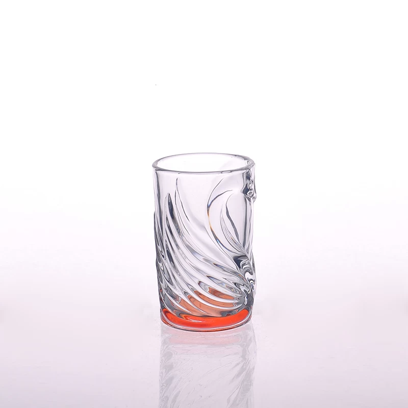 Wholesales Engraved Painted Round Tumbler Orange Color Spray Glass Cup