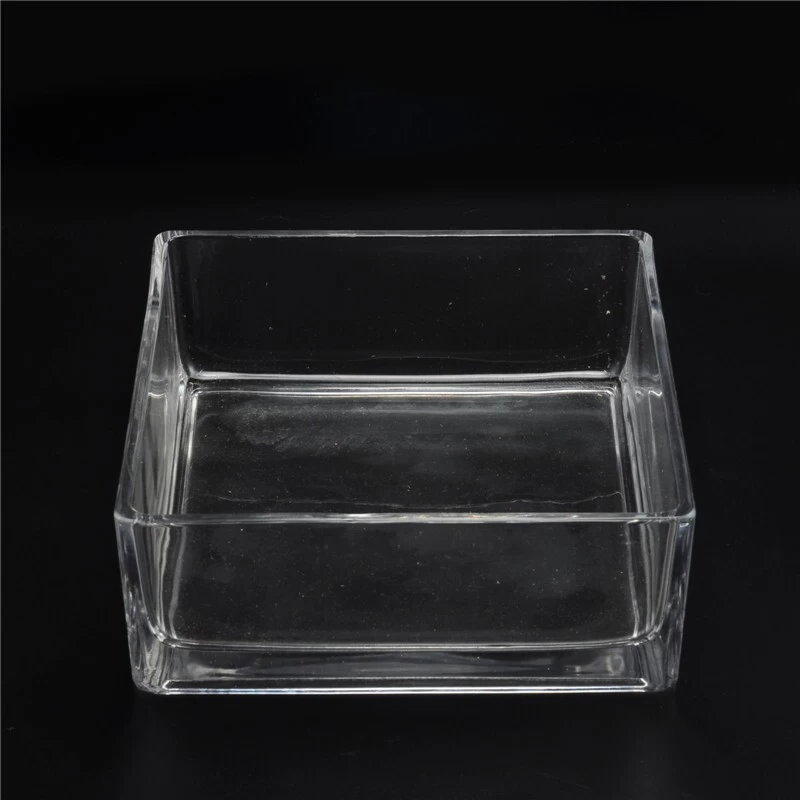Supply Large Square Glass Candle Holder for Soy Wax Home Decoration Pieces