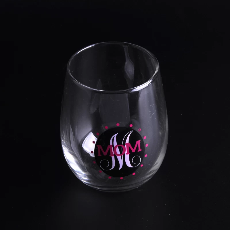 logo fashion machine blown wine glass stemless