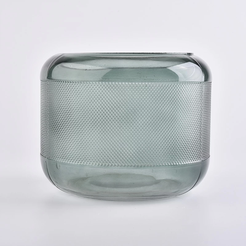 large handmade glass container for candles