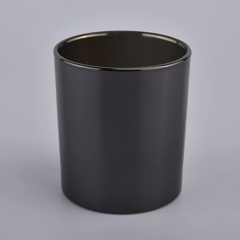 black metallic glass candle jars