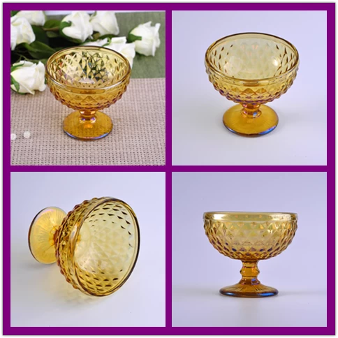 Dazzling  Iron Plating Glass Candle holders