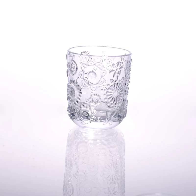 shot glass candle holder with flower logo