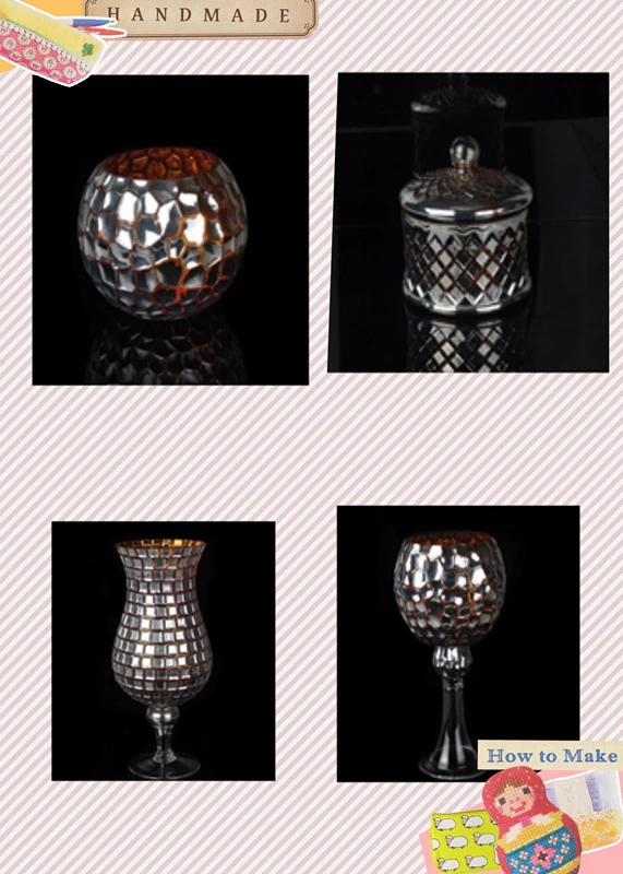 The christmas decorative mosaic glass candle holders