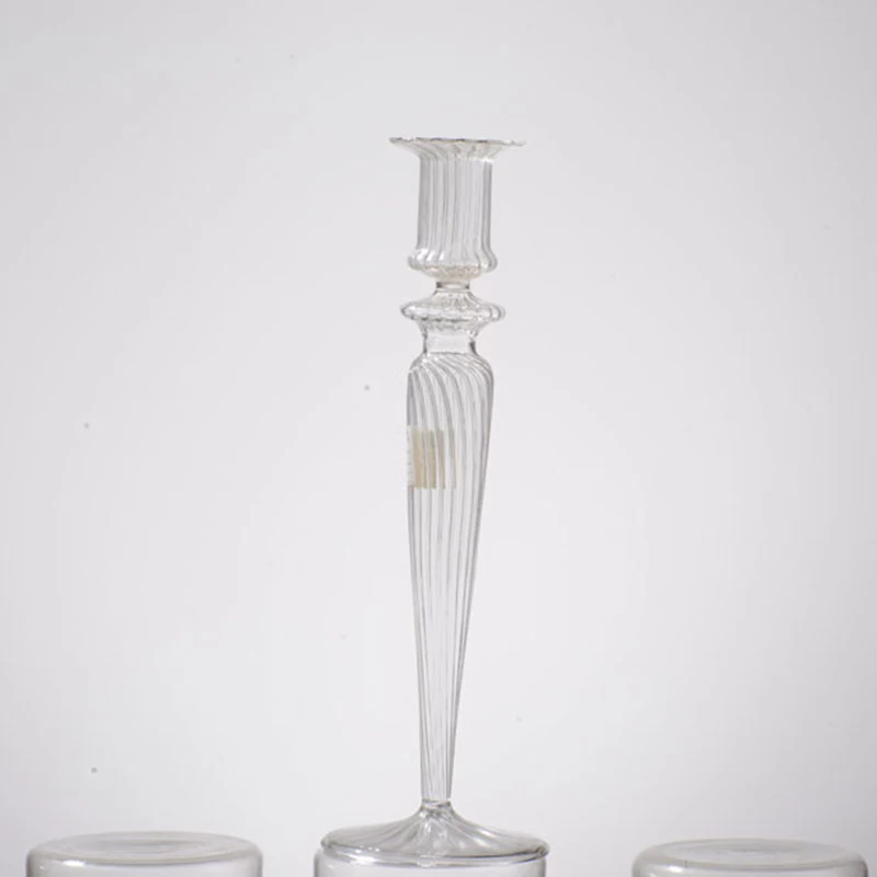 Unique design long-stem glass tealight candle holders