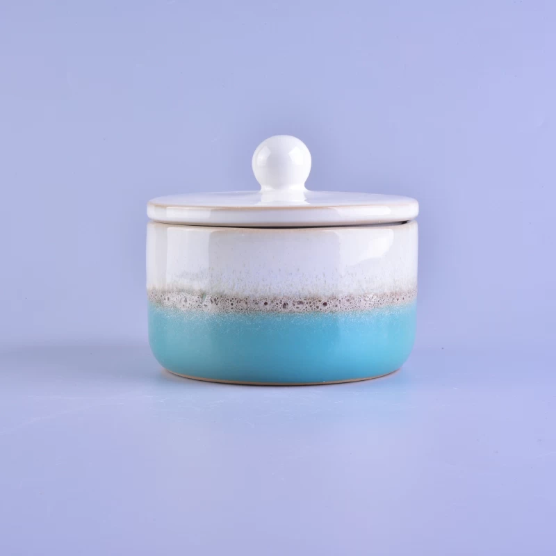 Transmutation ceramic jar for scented candle with lids