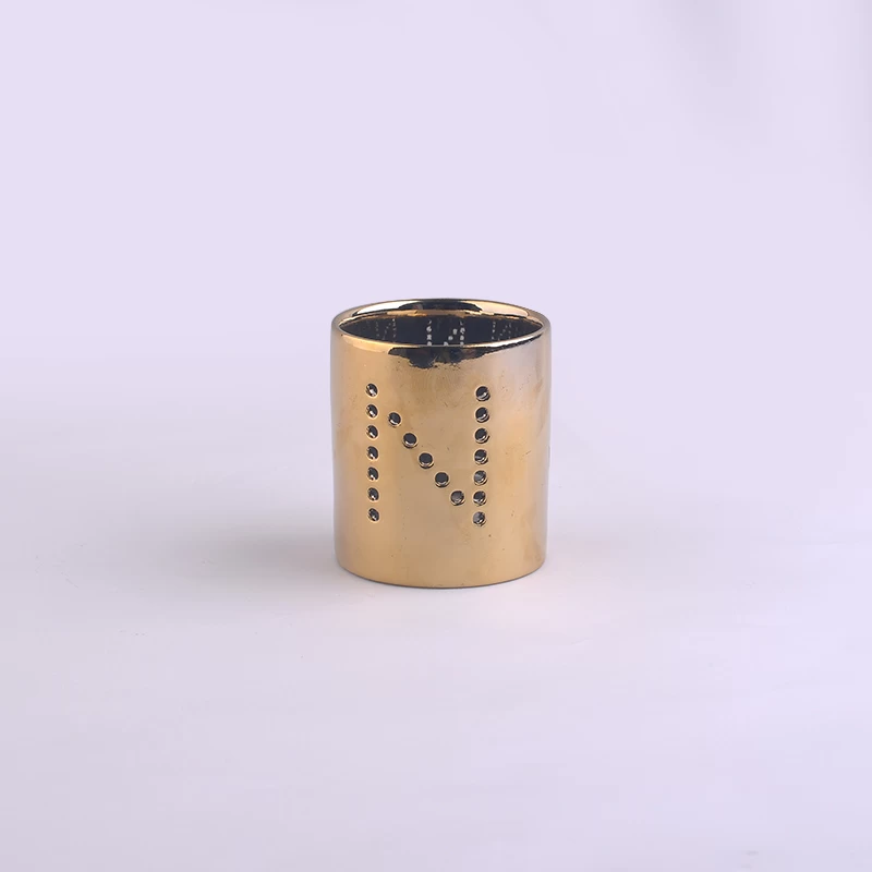 Electroplating copper ceramic candle holders