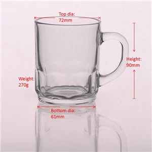 Promotional glass tumbler beer mug with handle