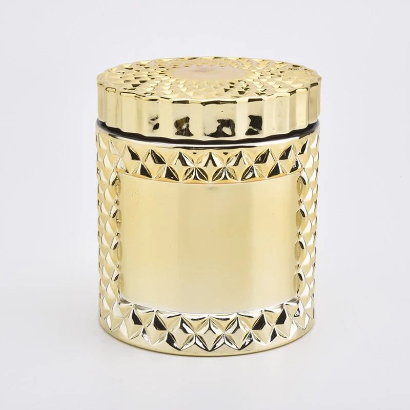 7oz golden glass candle holders with label stick