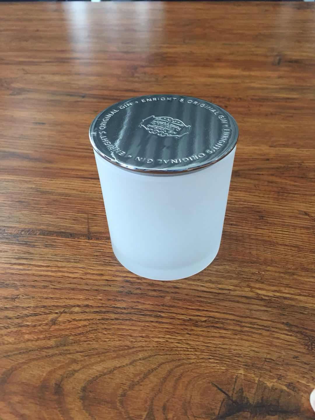 Engraved Logo Silver Metal Lids For Candle Jars
