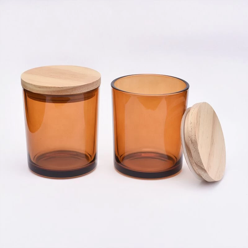 amber glass candle jar
