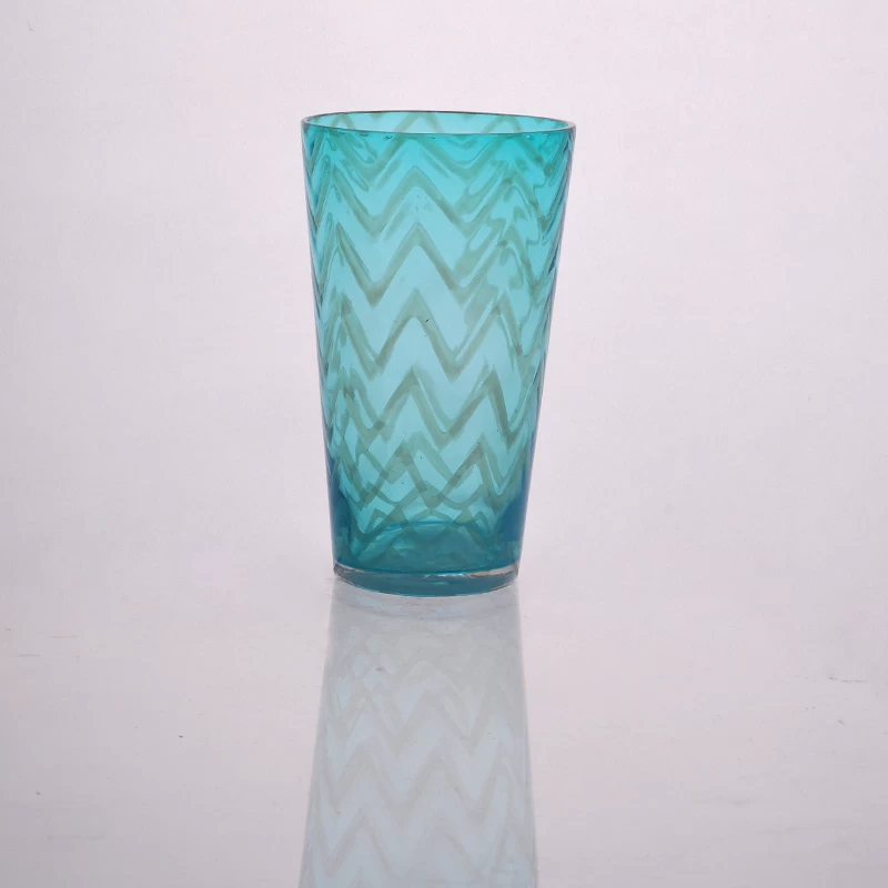 Decorative Hand Painting Color Material Glass Cup for Candle Holder