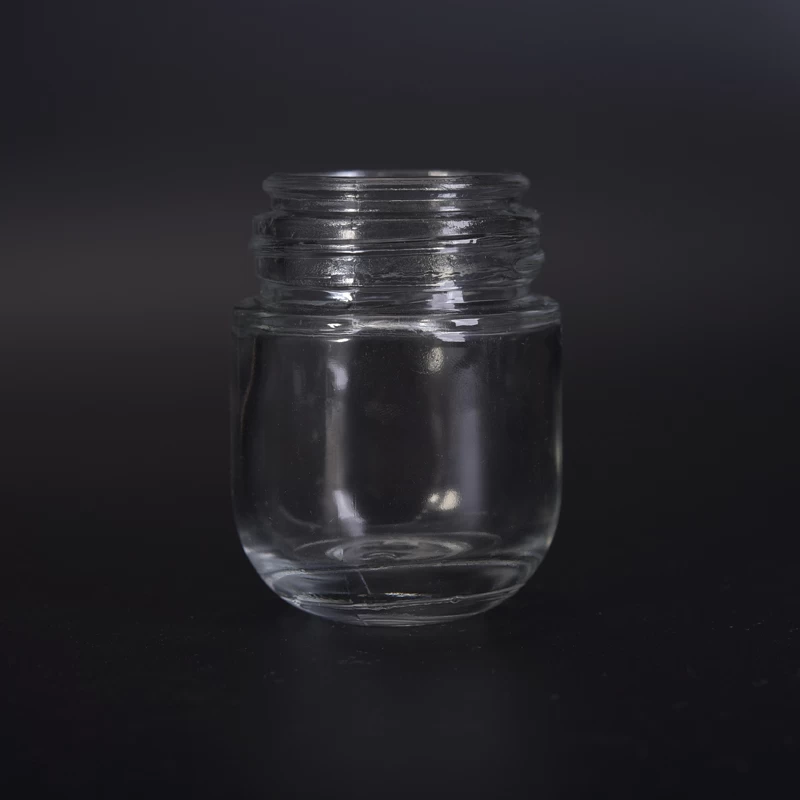Luxury Round Glass Cosmetic Jar , Body Care Cosmetic Glass Jars