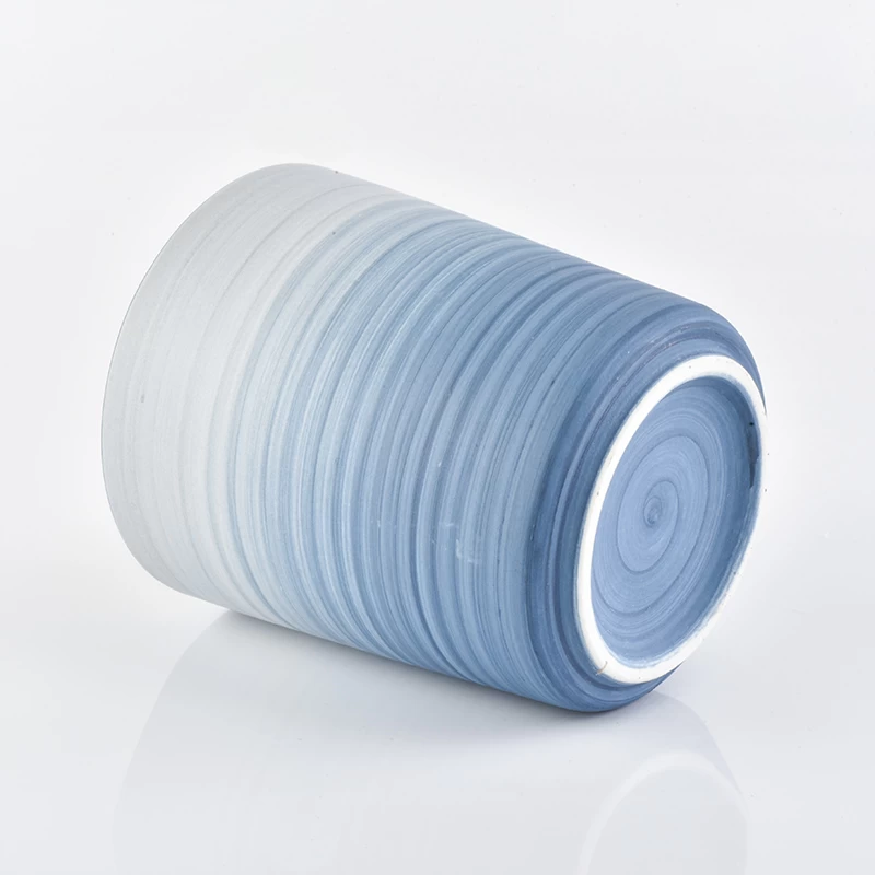 Spring blue ceramic candle holder