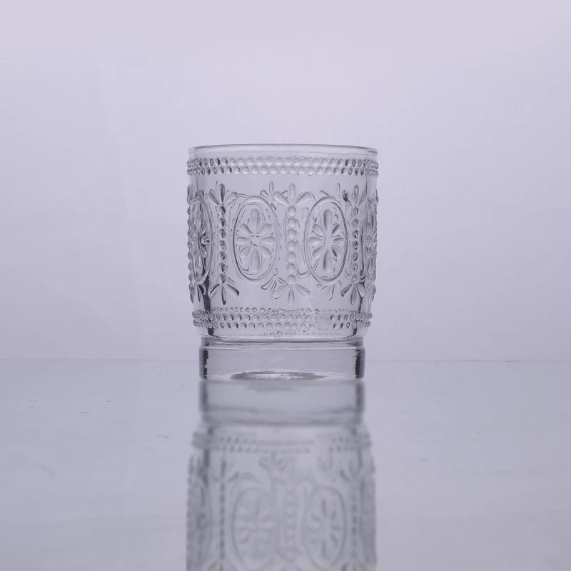 pattern glass candle holder