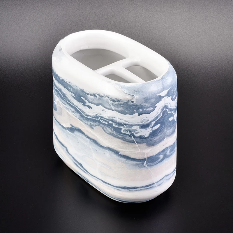 marble effect ceramic bath sets with soap dish tooth mug toothbrush mug