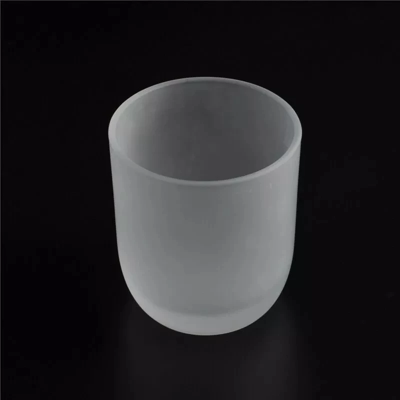 frosted effect matte glass candle holder with lid