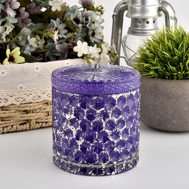 Purple Christmas wholesale candle making vesselsin bulk with lid