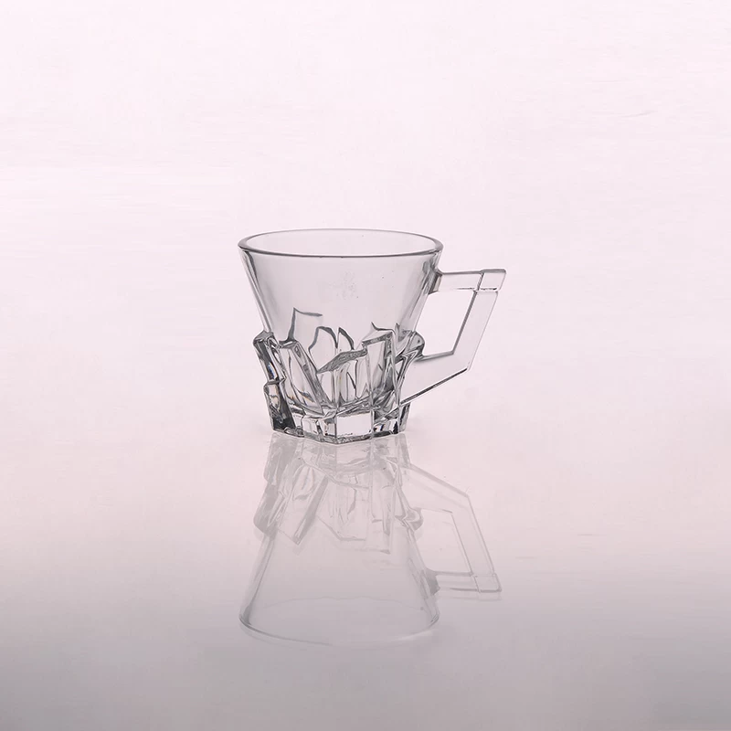 Embossed Crystle Glassware Wholesale Clear Glass Coffee Mug