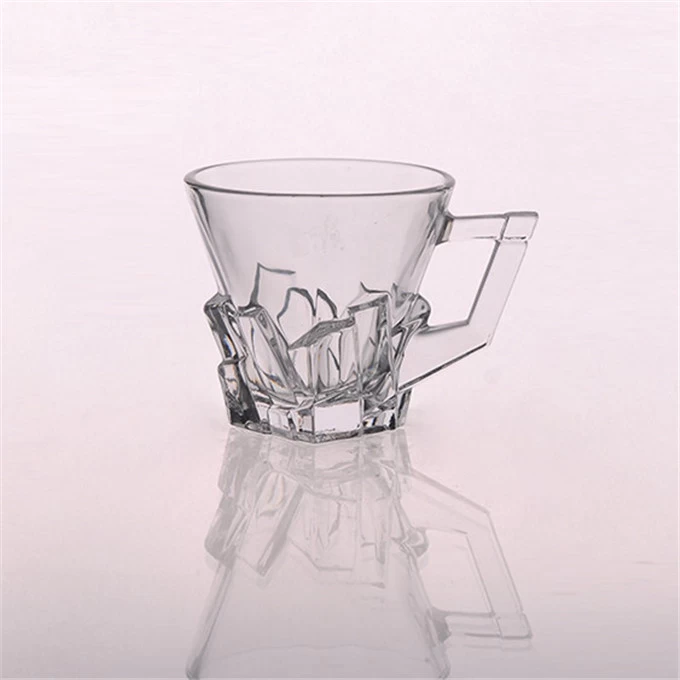 wholesale clear glass tumbler/drinking glass cup with handle
