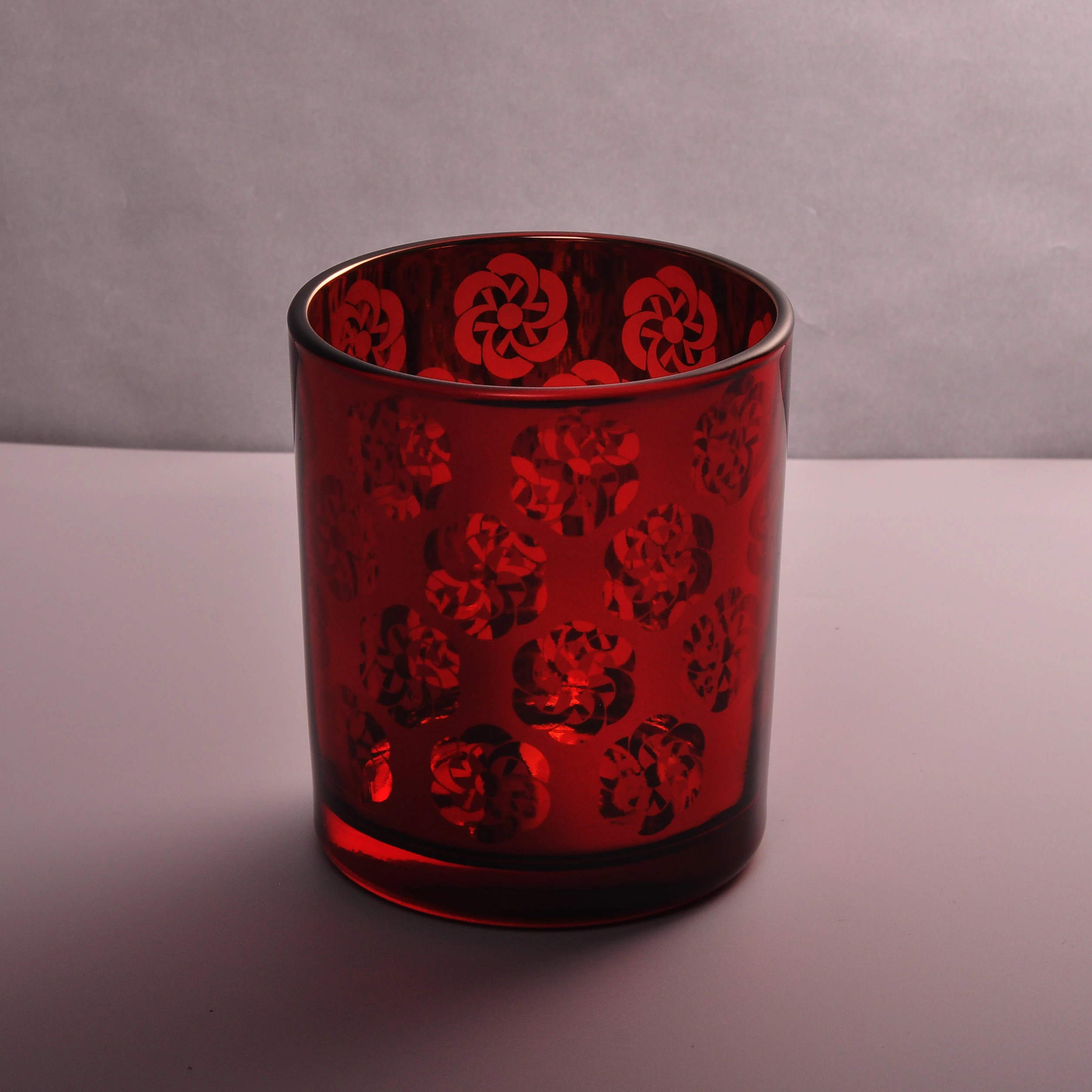 Laser engraving finished glass candle holders