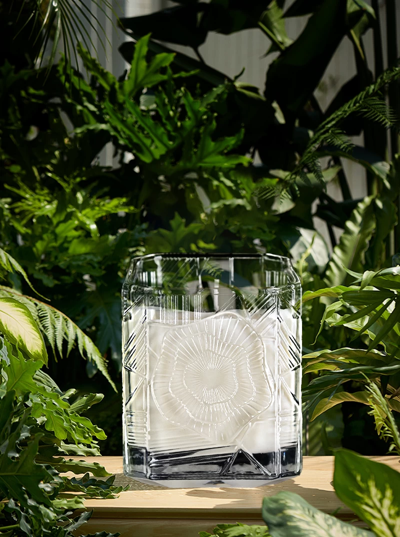 280ml luxury glass candle jars embossed flower whisper bevel edges design