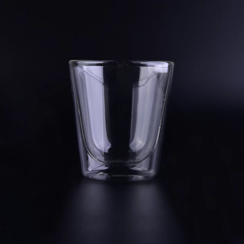 Handblown 350ml heat resistant egg double wall glass cup