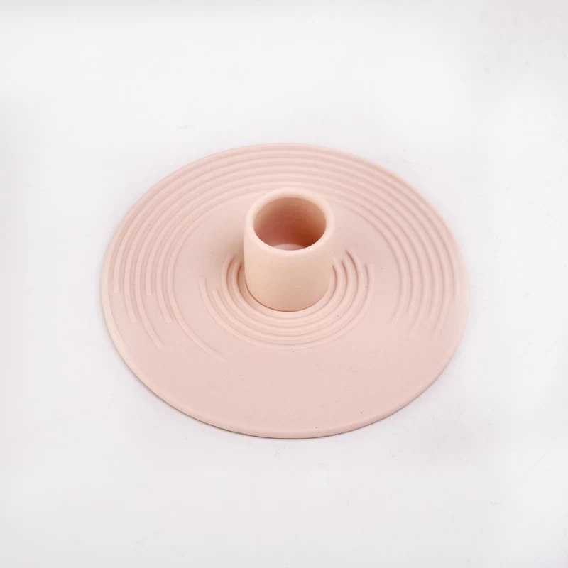 Newly design pink ceramic candle holder for home decor supplier